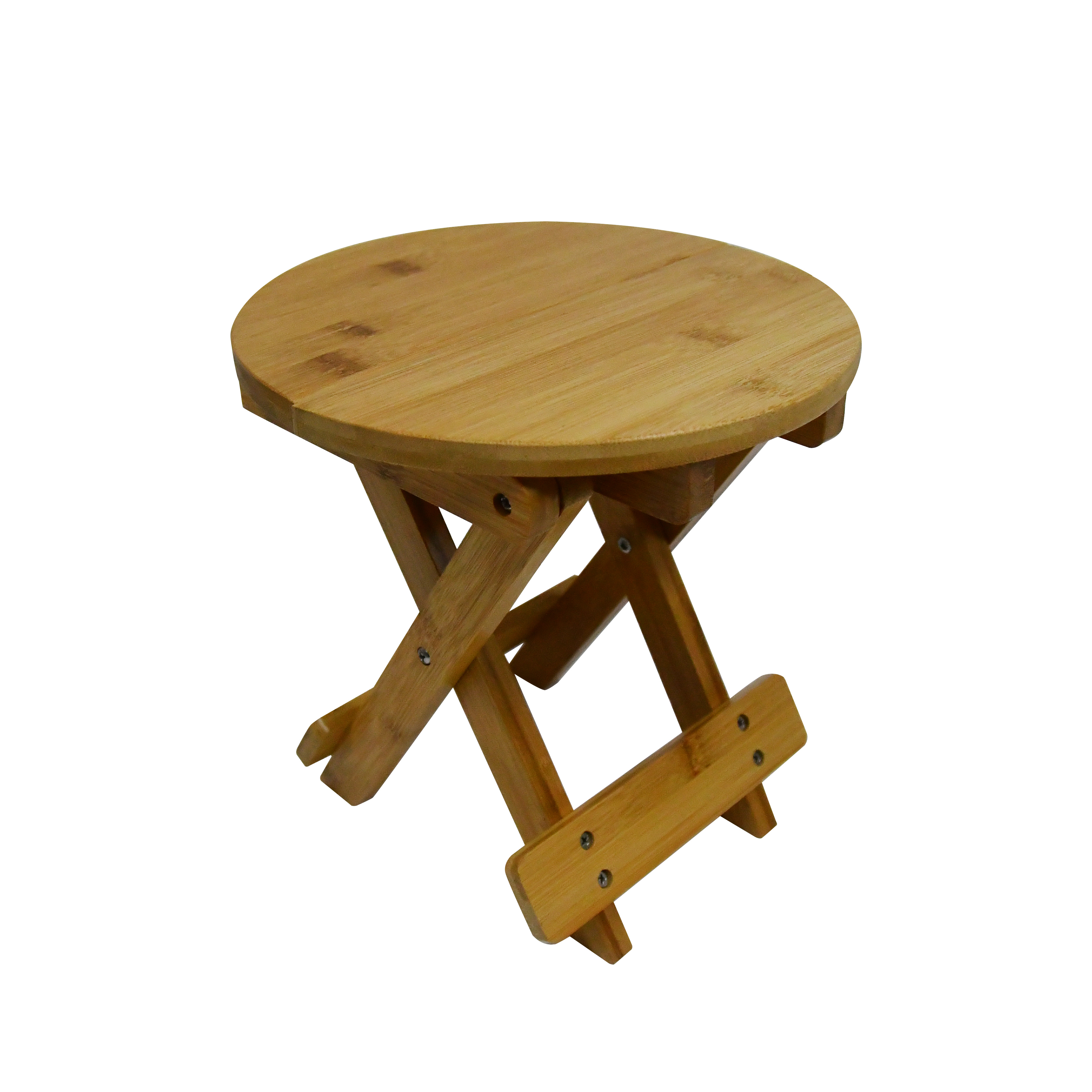 Folding Round Bamboo Fishing Stool Portable Outdoor Stool