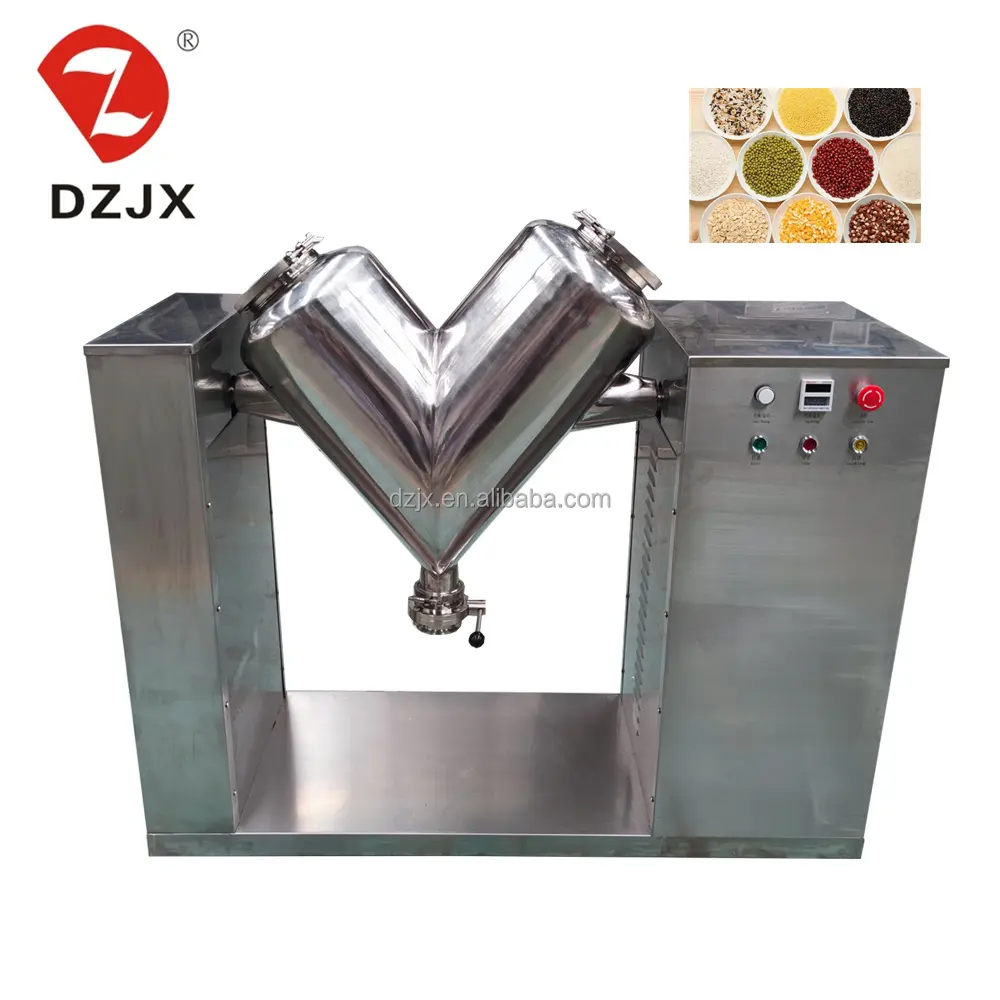 DZJX Chemical Industry High Efficiency V-Type Copper Dry Powder Mixer/Milk Powder Shape Mixing Equipment 100L 50KG