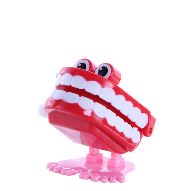dental toys for kids clockwork jumping toy plastic teeth model wind up teeth toys