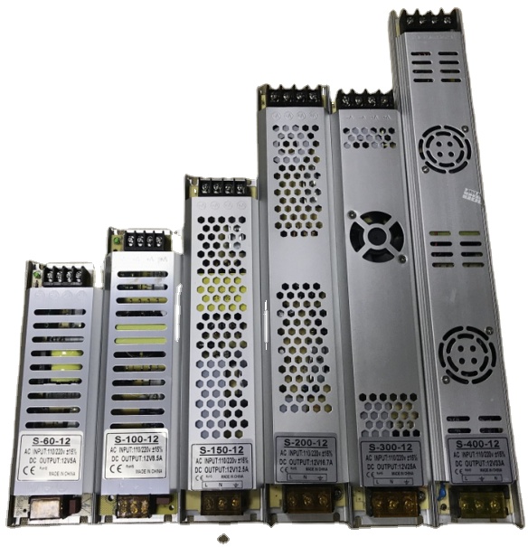 Супертонкий источник питания AC 220V to DC 12V/24V 5A 8.3A 10A 12.5A 16.7A 25A 33A, светодиодный драйвер