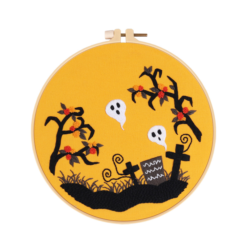 Halloween Embroidery Set for Beginners Embroidery Decoration Sewing Craft Kit