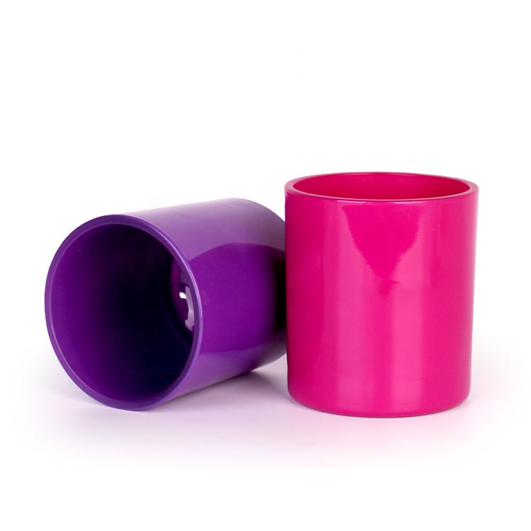 500ml Glossy painting glass candle holder candle jar with logo