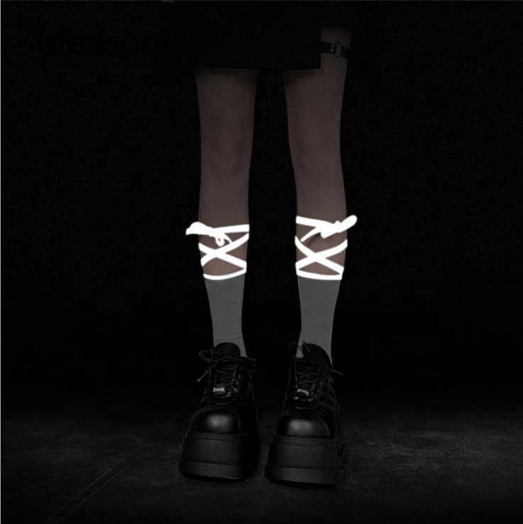 Girl Socks With Design Glowing Ribbon Funny Socks For Women