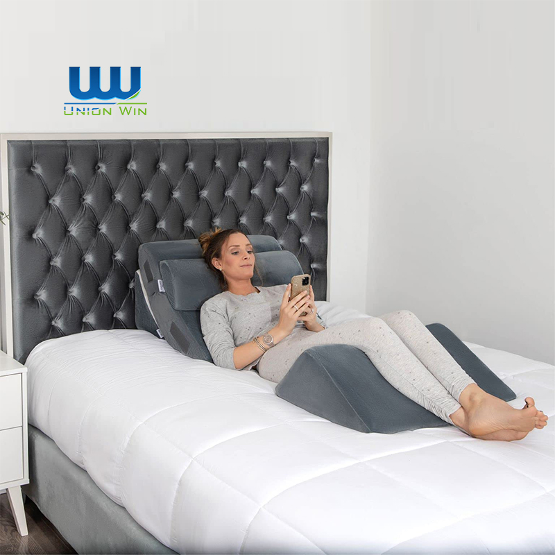 Keilkissen Lesekissen knee adult pillows reading & bed rest 4pcs wedge pillow set orthopedic bed reading wedge foam pillow