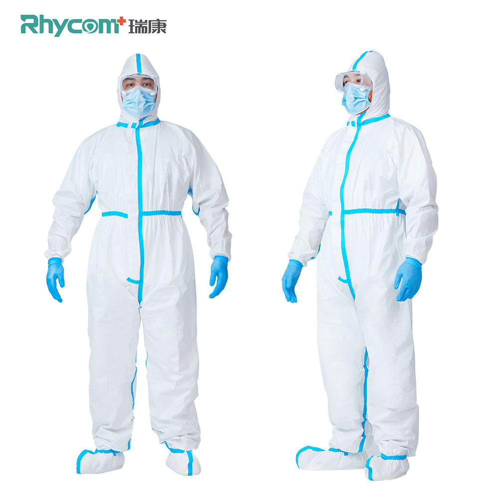 Медицинский медицинский спецодежды Rhycom, одноразовый защитный костюм с капюшоном для медицинской стоматологической клиники