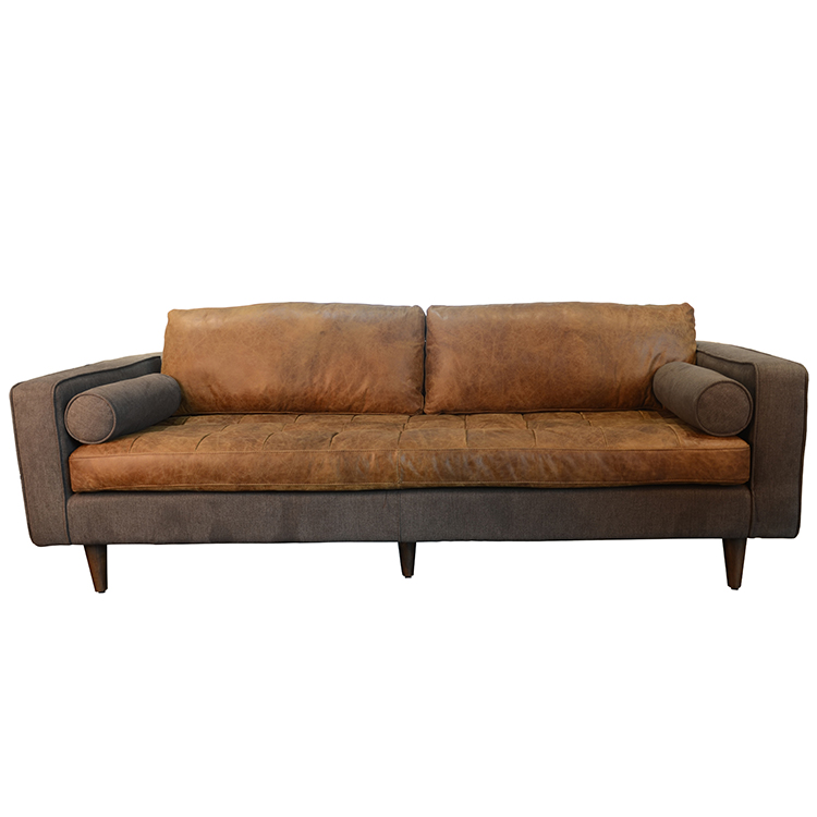 Hotel 1 / 2 / 3 Seater Sofa Italian Classic Solid Wood Frame Hotel Leather Couch