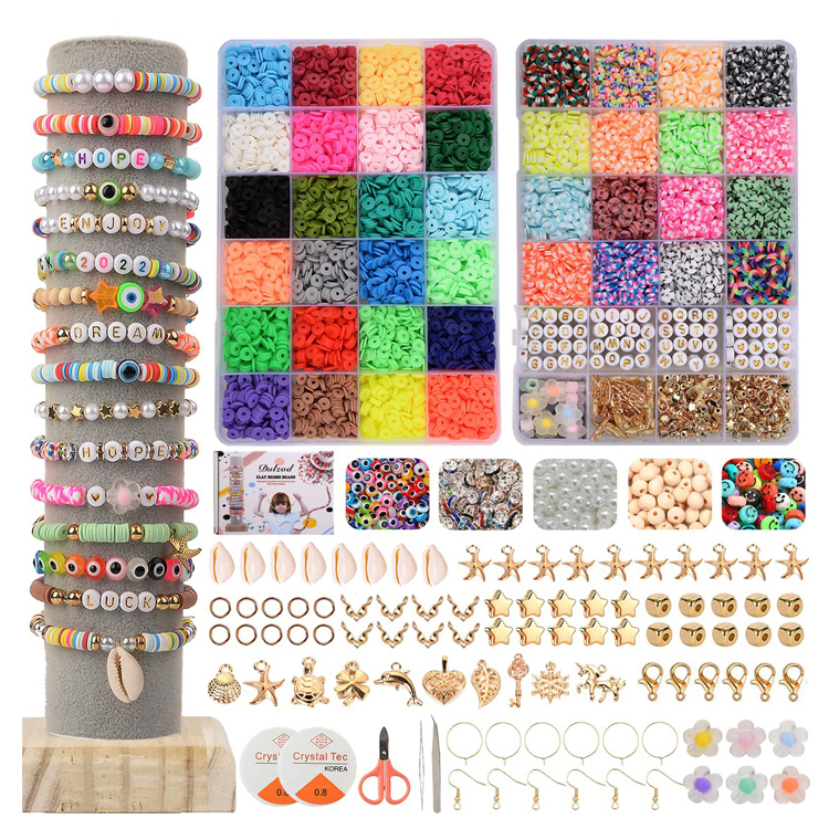 Clay Beads for Jewelry Making Flat Round Ceramic Beads Colorful Handmade Diy Craft Heishi Beads