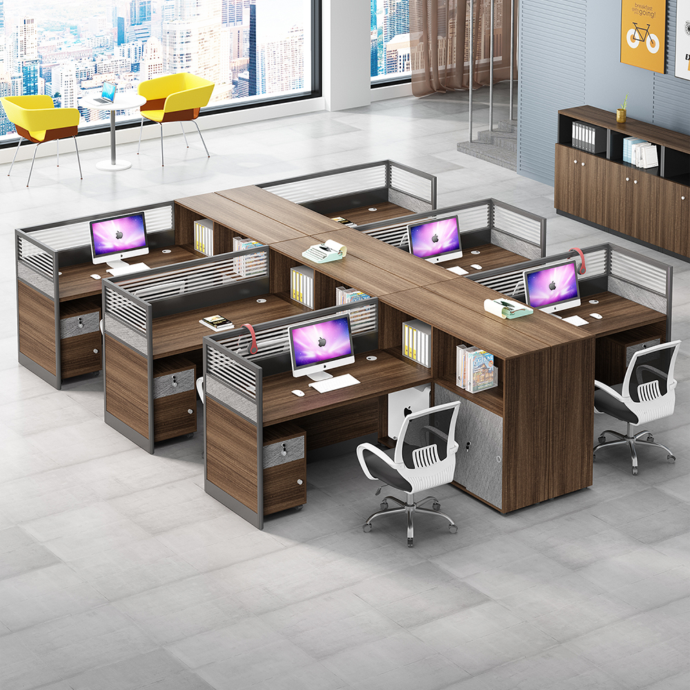 Customized Office Furniture Desk Factory 2 4 6 8 Person Cubicle Privacy Screen Top OEM Building Style Packing Modern School Work