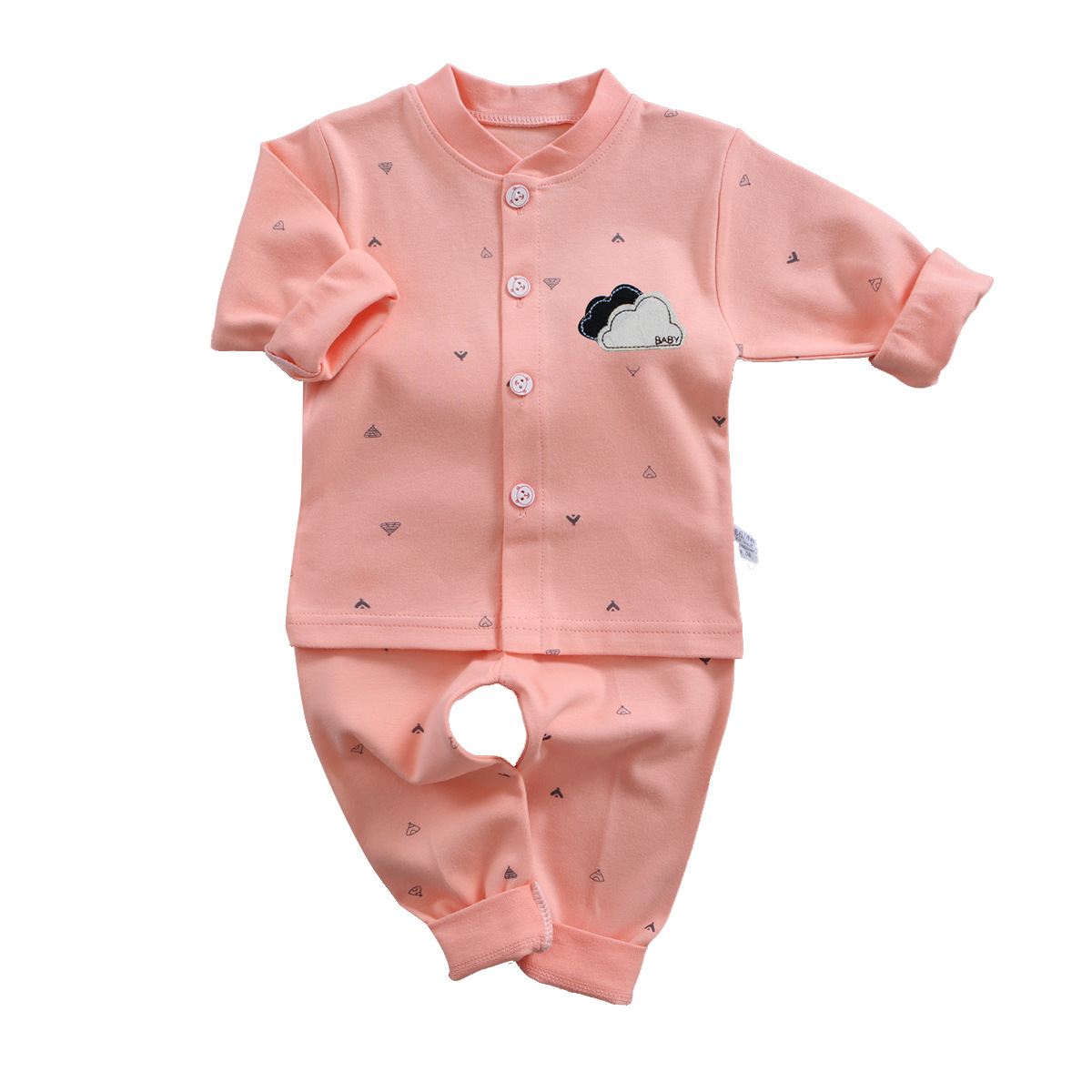 Children's clothes set long-sleeved cartoon unisex warm baby pajamas 2021 new children's clothing set autumn and winter