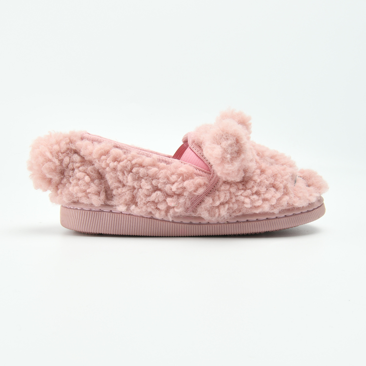 Christmas Gifts 2021 Lovely Cute Pink Curlfur Poodle Embroidery Bunny Girls Kids Indoor Animal Slipper Shoes