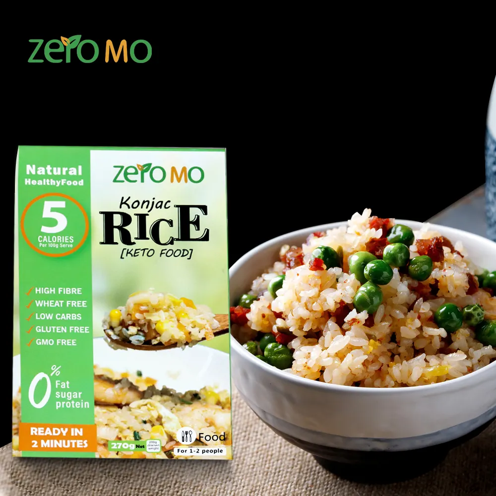 New Designed Wholesale Free Sample Healthy Foods Supply Self-Heating Meal Riz Konjac Shirataki Keto Rice