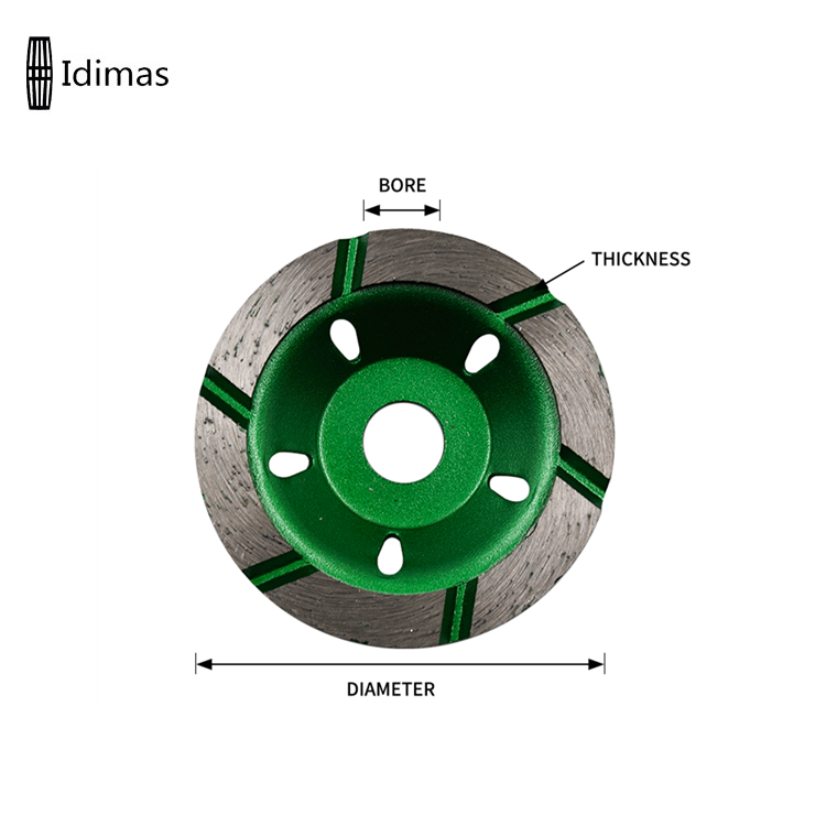 4'' 100MM Edge Diamond Grinding Turbo Segments Cup Wheels For Concrete Grinder Concrete Grinding Discs Diamond Grinding Tools