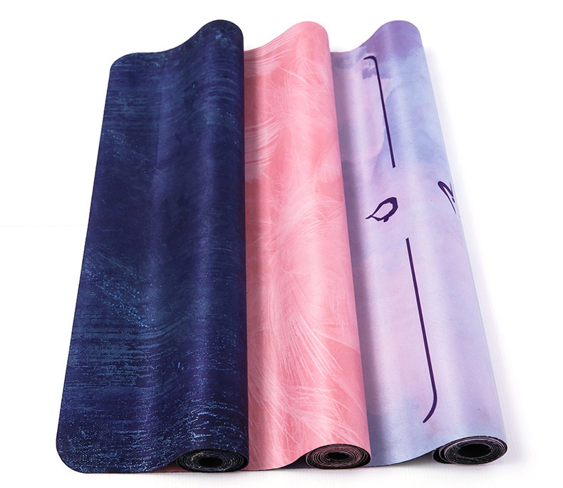 Custom Yoga Mat Printed Pilates Foldable Travel Suede Natural Rubber Yoga Mat Non Slip Fitness Workout Gym Equipment