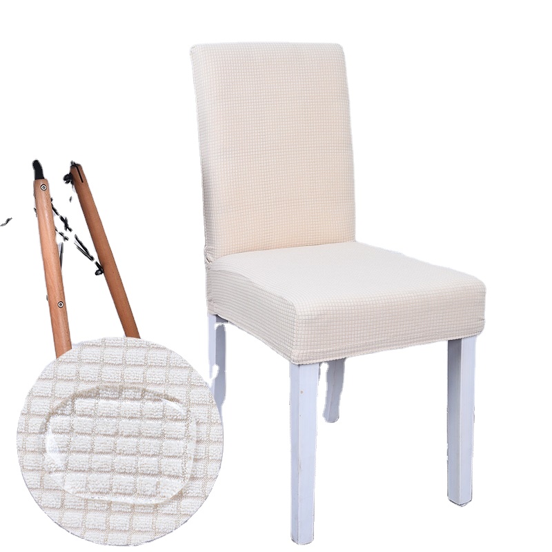 factory direct jacquard pure color high quality waterproof chair cover white spandex chair covers