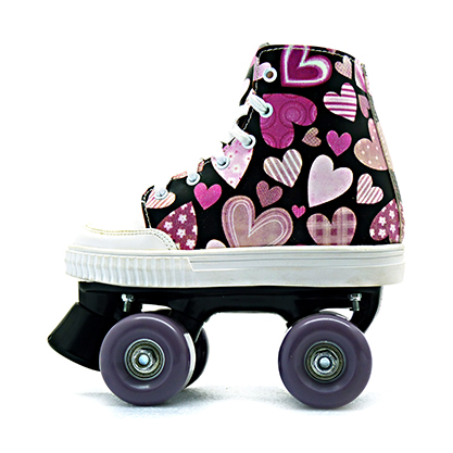HS-Q016 OEM Wholesale Quad Design Roller Skates Canvas Roller Skates Shoes Promote Cheap Children's Sports Boys 9506702000 EVA