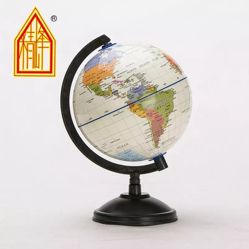 20cm White World Map Globe With Swivel Stand Geography Educational Toy enhance knowledge of earth and geography