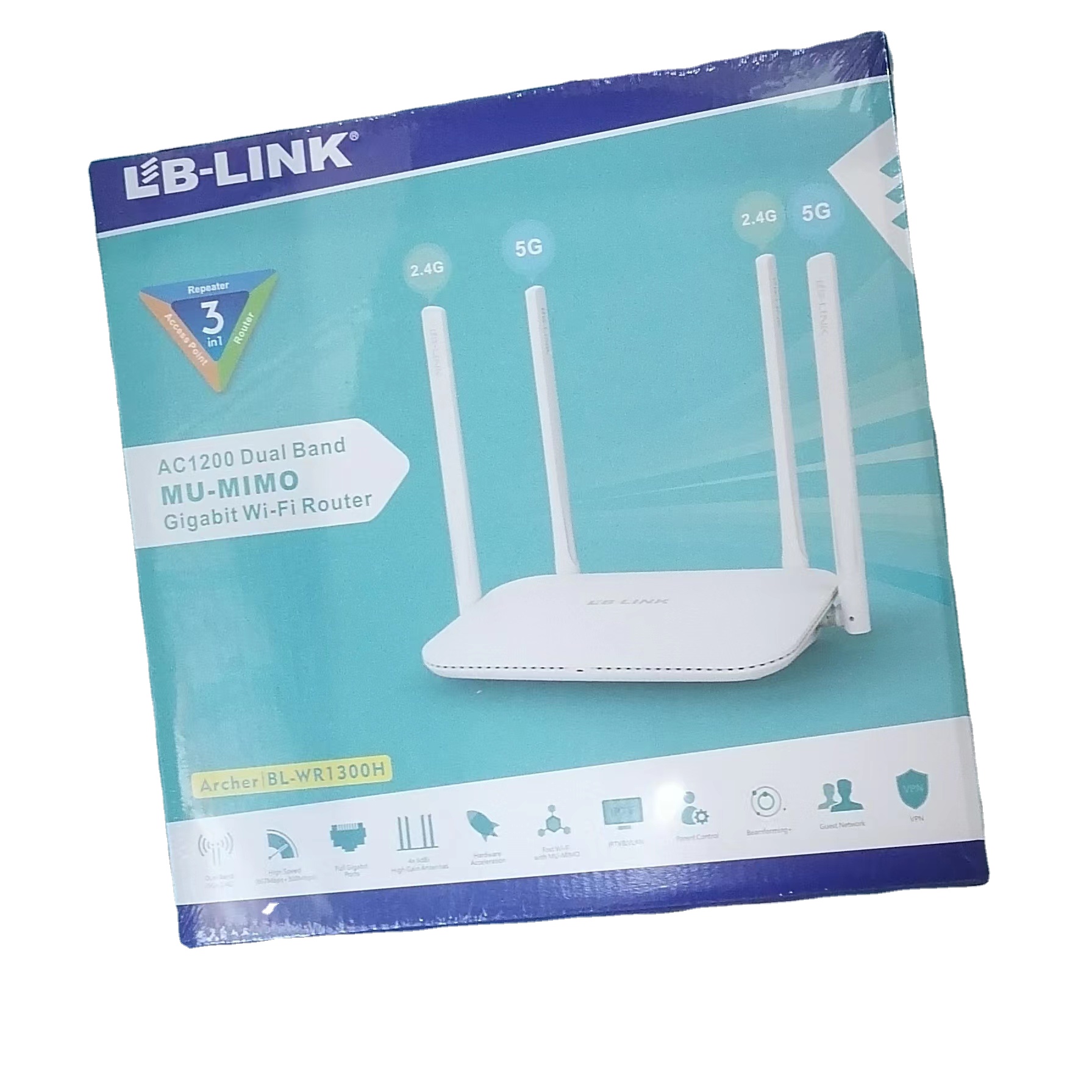 Высокая скорость LB-Link BL-WR1300H AC1200 Dual Band MU-MIMO гигабитный Wi-Fi маршрутизатор 4 * 6dBi антенны 5G Wi-Fi беспроводной маршрутизатор