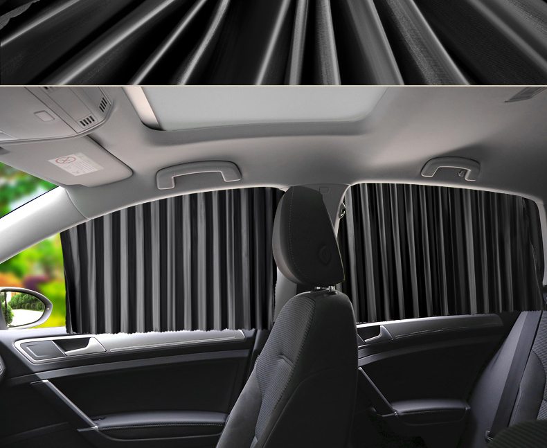 Universal All Magnetic Guideway Asaorption Pulled At Will black car sun shade foldable Car Side Window Curtain