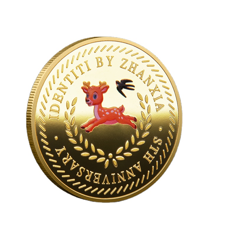 Wholesale Custom Metal Commemorative Coins China Custom Zinc Alloy Die Cast Cartoon Metal Challenge Coins A Deer