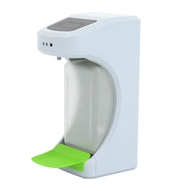 Touchless automatic liquid hand sanitizer dispenser with thermometer