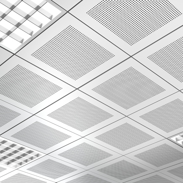 Clip-in Fireproof Perforated Design Metal Drop ceiling Tin Tiles 2x2