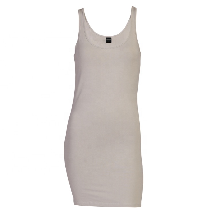Solid color simple style viscose bamboo bodycon casual dress women