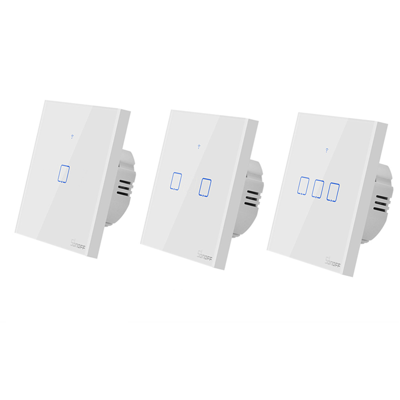 Интеллектуальный выключатель света SONOFF T3EU 3C TX 433 RF Wi-Fi настенный светодиодный сенсорный выключатель питания беспроводной 3 банды пульт дистанционного управления домашней автоматизации сигнализации умный переключатель