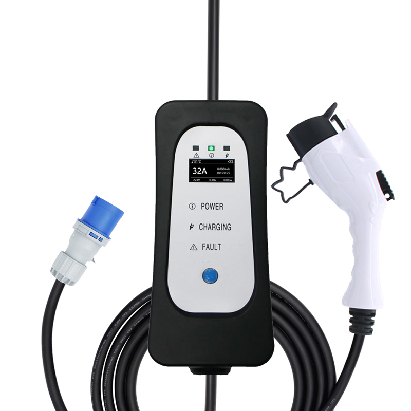 Портативное зарядное устройство уровня 2 ev с разъемом j1772 type 1 ev cee j1772