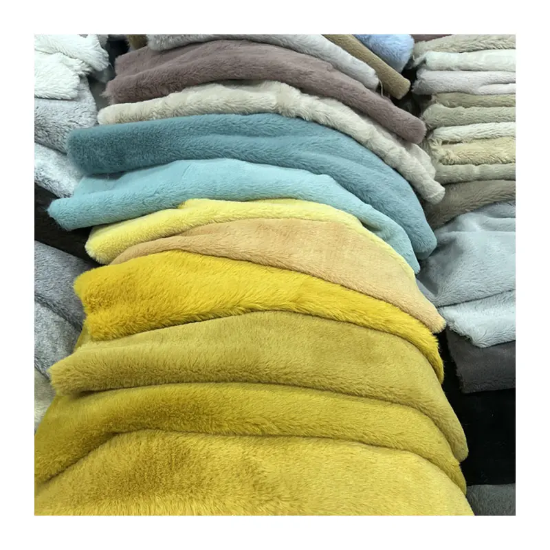 Hot Sale Wholesale Super Soft Clearance Stock Faux Fake Rabbit Fur Fabric Stock Lots For Garments Bag