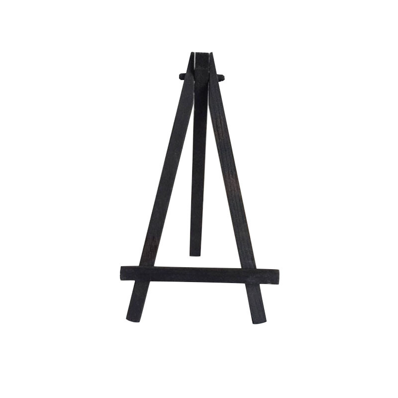 Artists Black Wooden Mini Easel Canvas Set Painting Craft DIY Drawing Small Table Easel Gift Home Decoration 9*16 cm