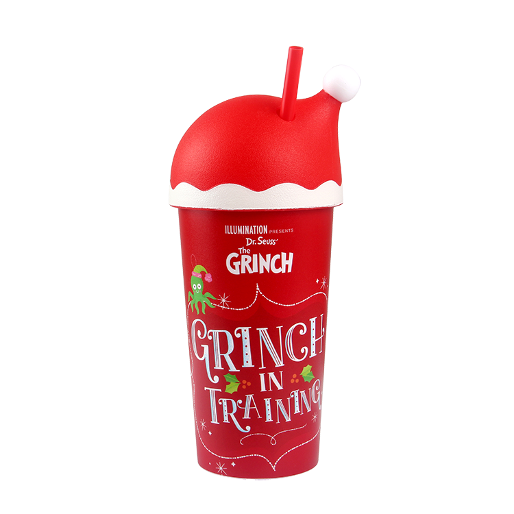OEM ODM custom logo christmas coffee cups plastic mug christmas tumbler with lid and straw