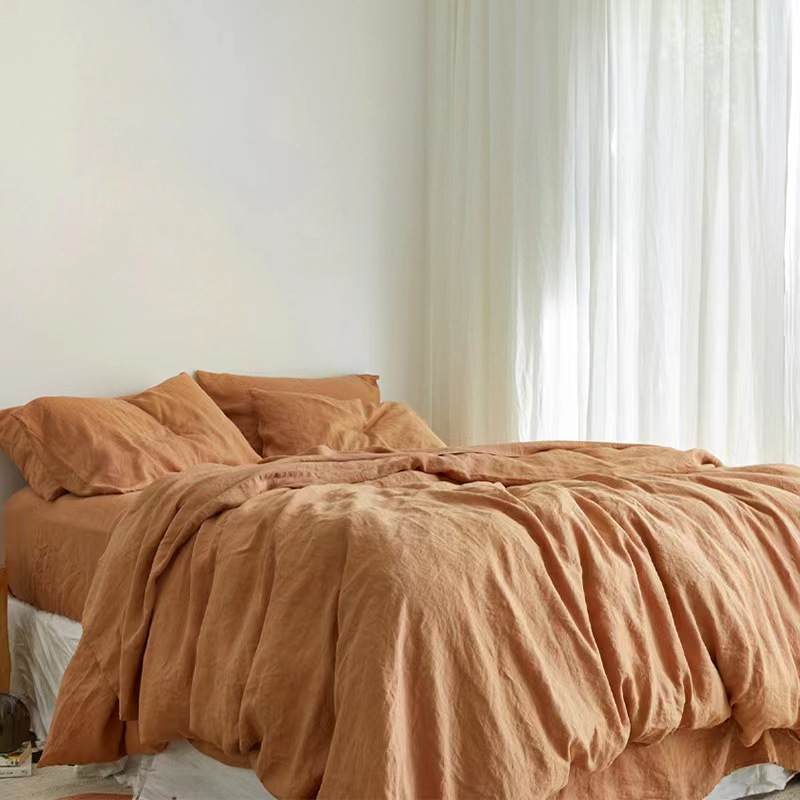 OEKO-TEX Anti-bacterial Fabric Linen Set Sheets Belgian Flax Linen Sheets French Linen Bedding Sheet for hotel and home