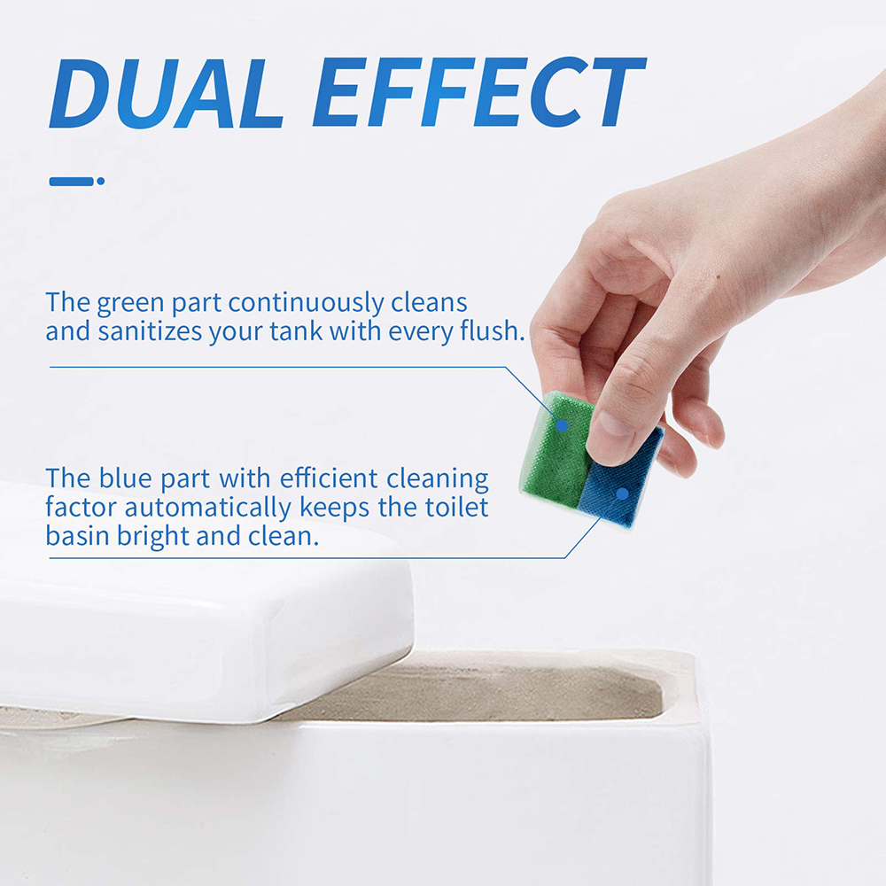 2021 New Style Toilet Cleaner Bleach Tablets Blue Double Layer Toilet Blocks