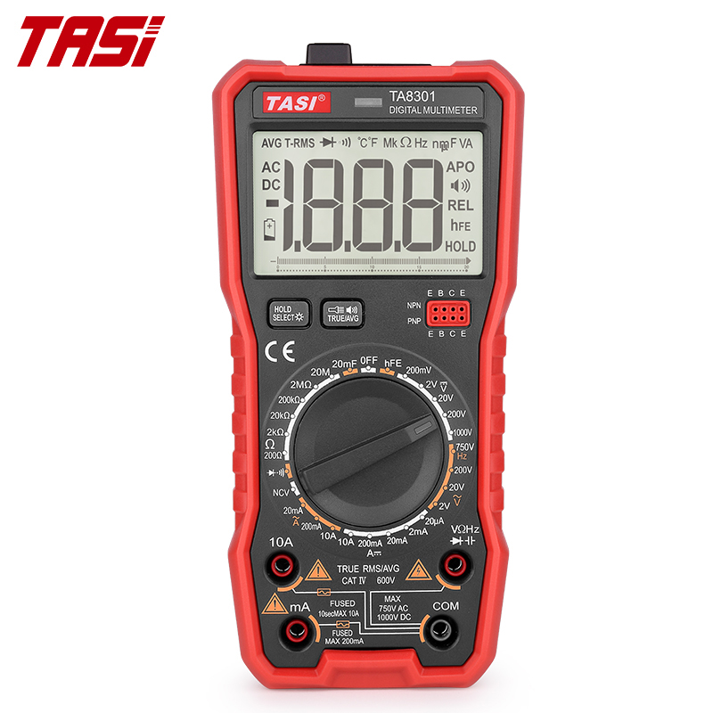 Цифровой мультиметр TASI TA8301, профессиональный мультиметр с функцией голосового вещания, функция True RMS, AC/DC NCV, прибор для проверки напряжения