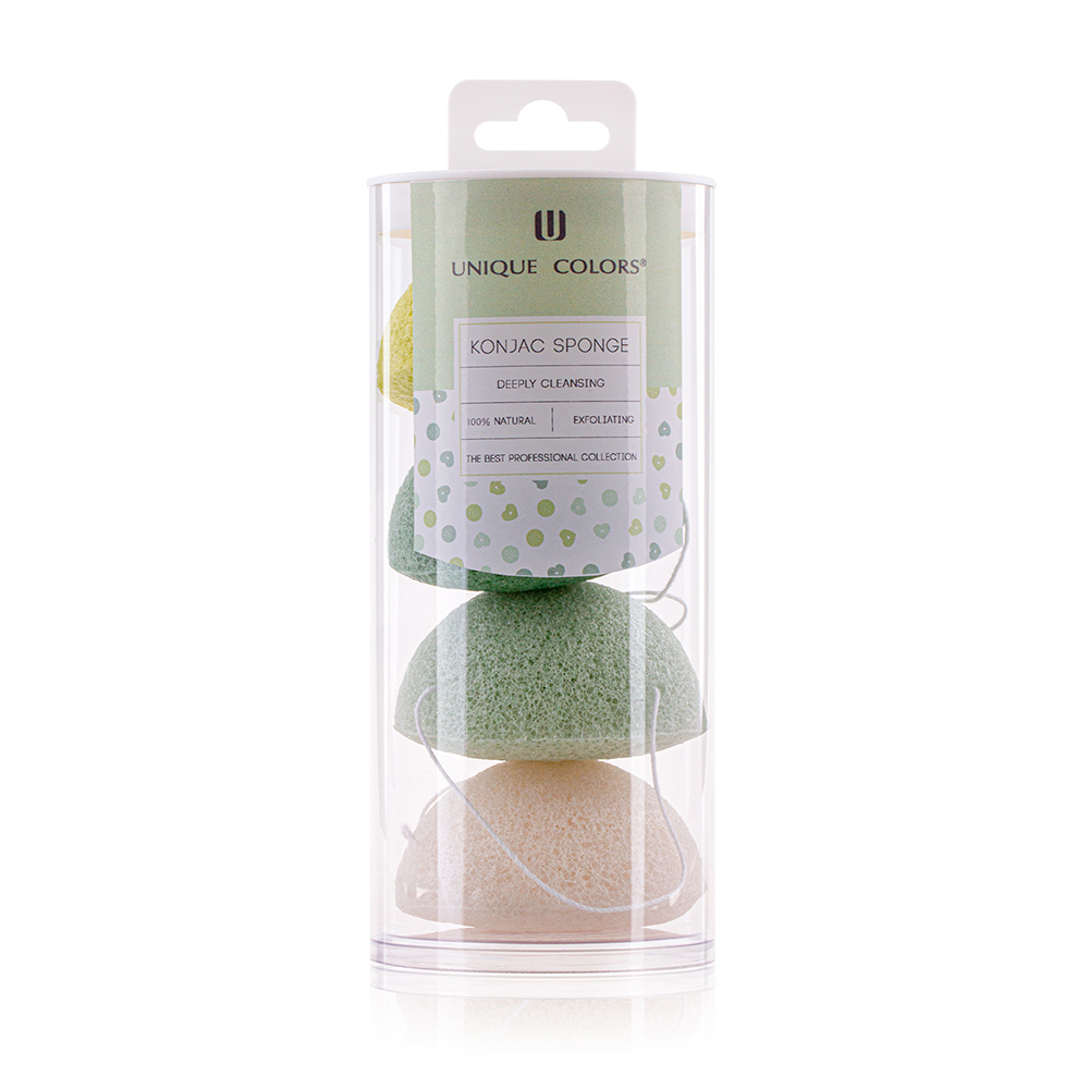 Private label sticker eponge konjac sponge organic with box