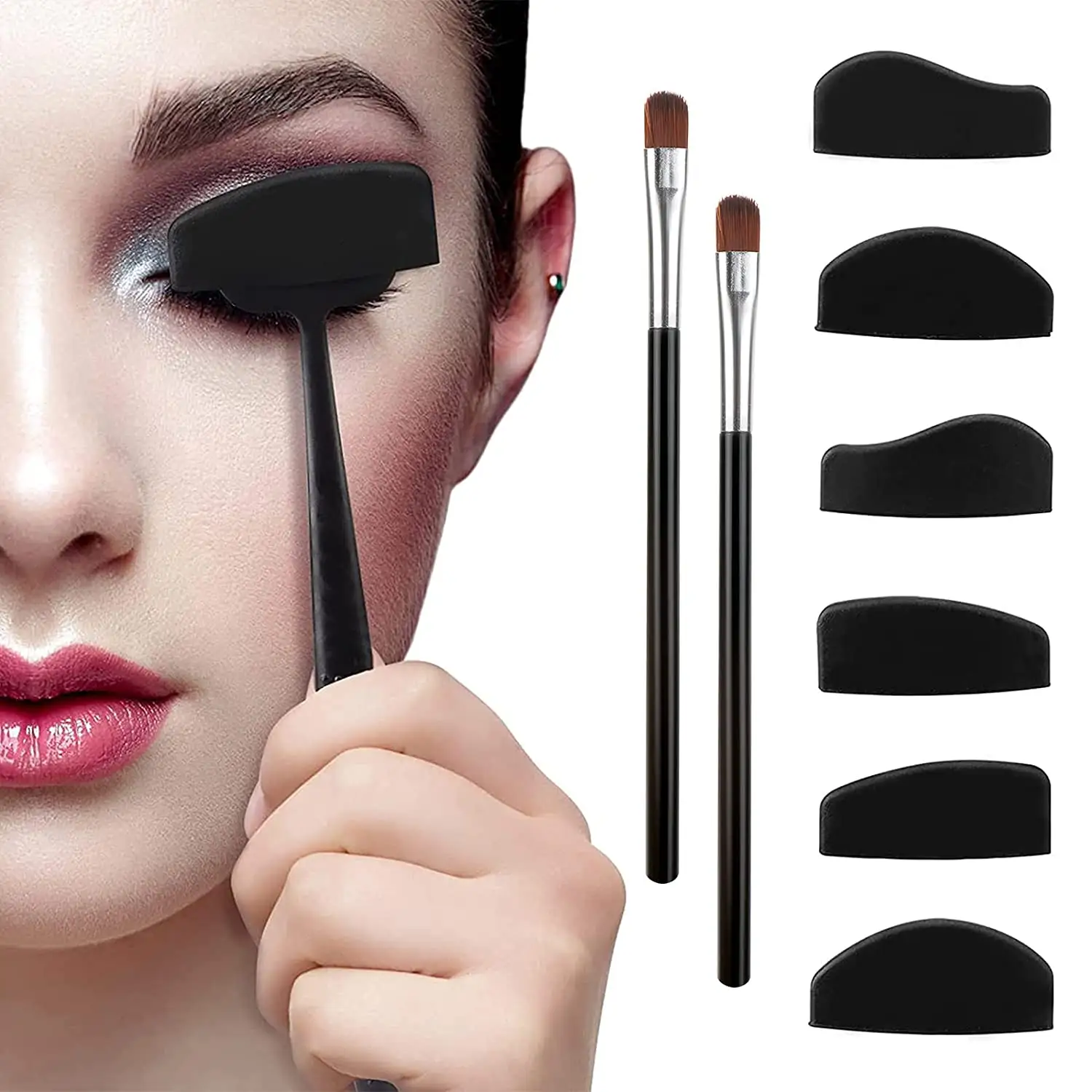 2021 Wholesale Reusable Silicone Quick Eye Makeup Tool Crease Line Kit 6 In 1 Eyeshadow Stamp Kit