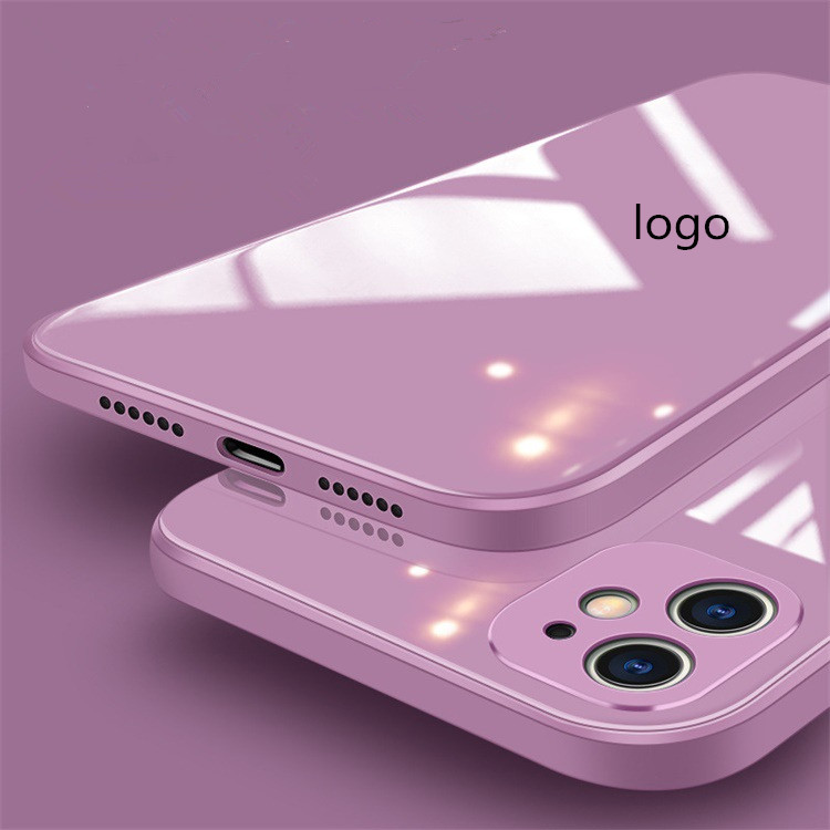 Ударопрочный чехол из закаленного стекла для iPhone XR 11 12 13 Pro max candy силиконовый стеклянный чехол для телефона