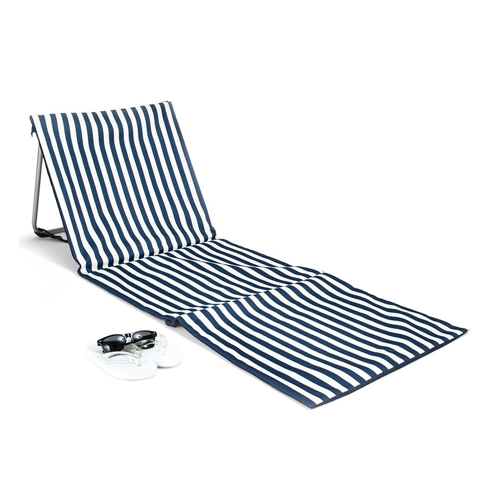2020 Reclining Lightweight and Portable Folding Beach Chair, Adjustable Sun Lounger with Sturdy Metal Frame