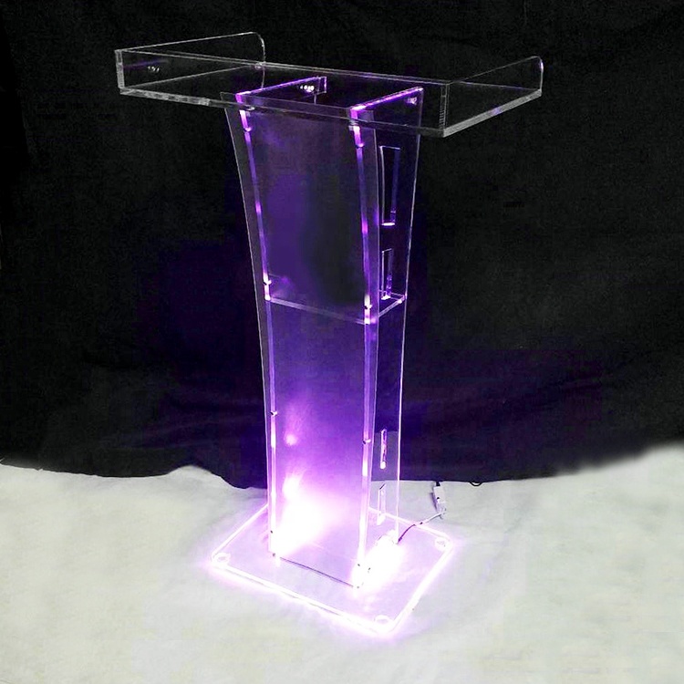 Wholesale Factory Price Unique Design Good Quality Acrylic Led Podium Pulpit Lectern For Sale