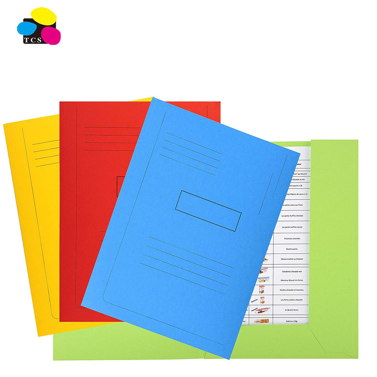 Горячая продажа офисная школа эластичные повязки 350G Pressboard 3-Flap папки