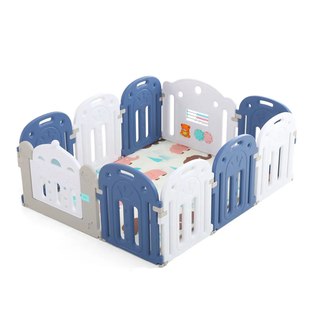 New enlarged crown style indoor baby safety plastic playpen for wholesale