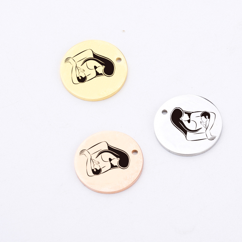 Mother's Day Stainless Steel Pendant Diy Can Be Engraved To Reflect Mother's Love And Meaningful Gift Jewelry Pendant
