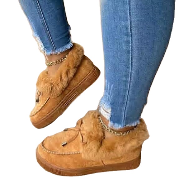 Women Winter Shoes Hot Sale Fashion Fur Casual Snow Boots Warm Flat Ankle Women Boots