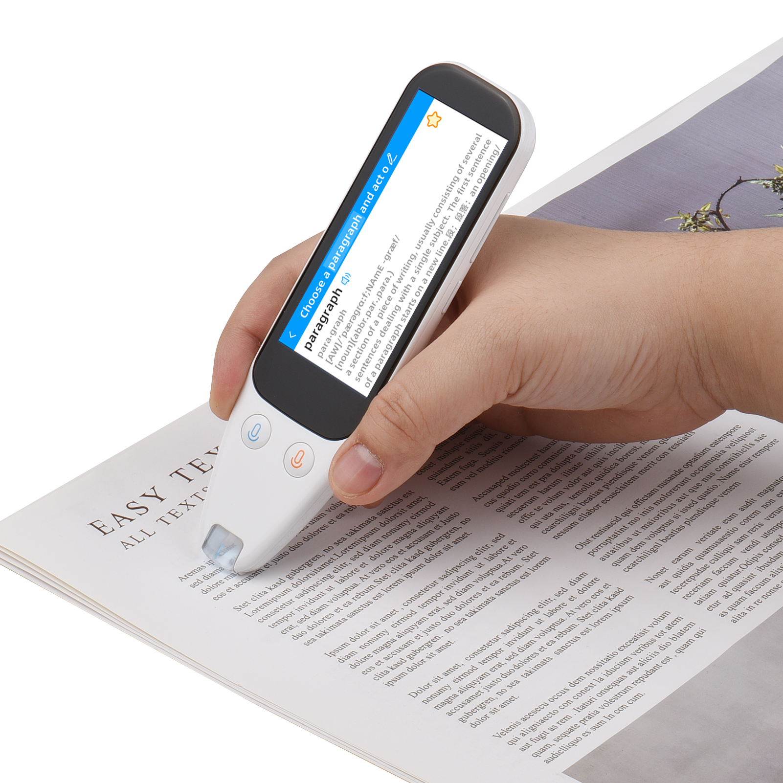 Handheld White Black 1200mah Battery Capacity Scanner Pen For Overseas Shopping Scaning Translation Pen