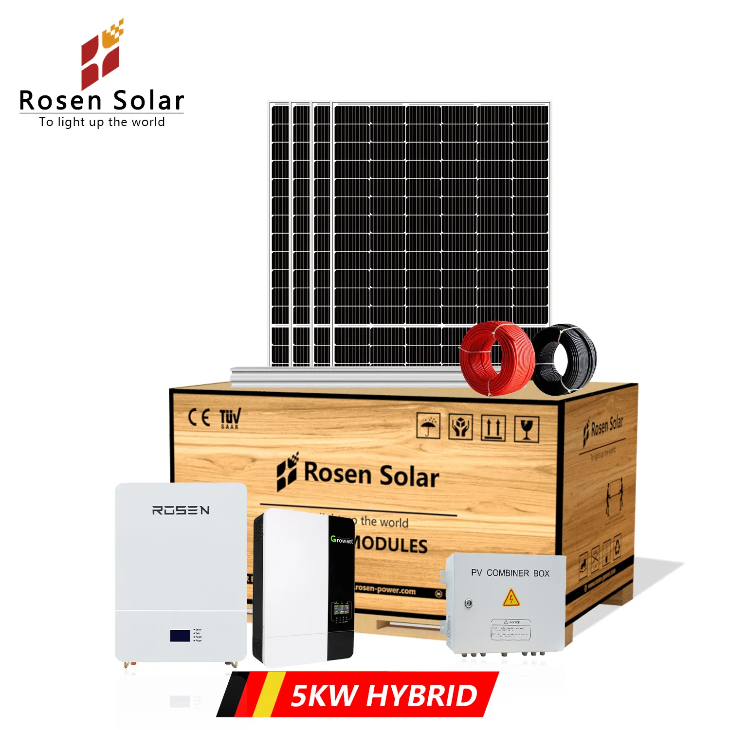 Home Use 5kw Photovoltaic System Solar Power System Hybrid Grid Kit Solar System 5k