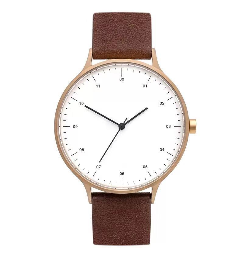 F-04 Men and Women Quartz Watches Dark Red Leather Strap Band Antique Classic Style Good Quality Shell Metal Watch