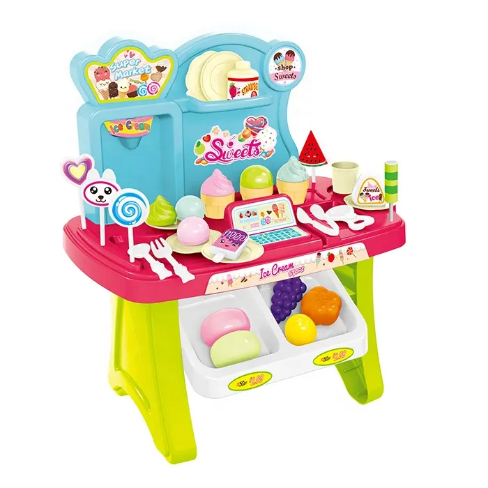 Пластиковый набор для ролевых игр, кухонный стол, мороженое, игрушки