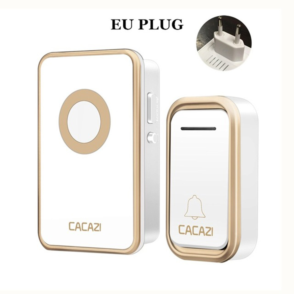 CACAZI V018F Wireless Doorbell Newest 300M AC 110-220V Button Waterproof Doorbell 3 Volume 38 Rings Door Chime