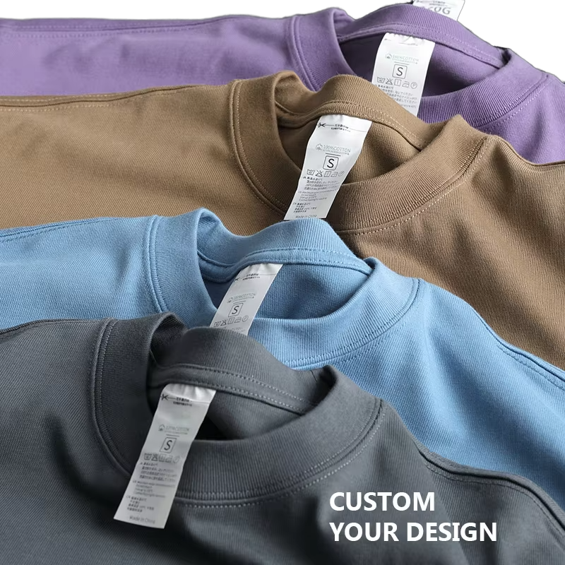 HY High Quality 100% Cotton Oversized Heavy Tshirt Custom Printing Heavyweight T Shirt Plain Blank Men's T-shirt for Unisex