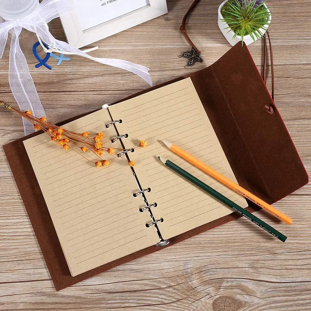 PU Leather Journal Notebook OME Ruled Refillable Notebook Writing Journal Diary Sketchbook